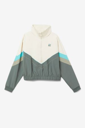 FILA Chiaki 2 Wind Jackets Blue / Turquoise,Womens Clothing | CA.VPEBCZ547